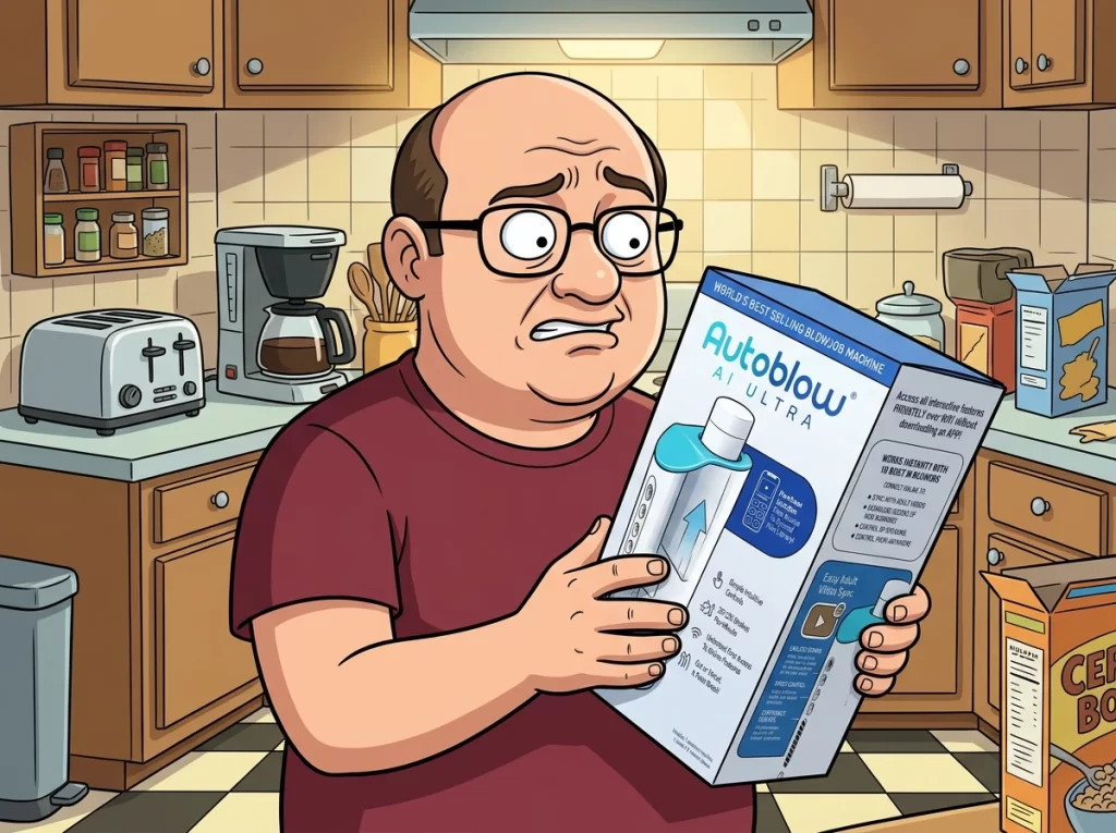 John James is holding a box with Autoblow AI Ultra inside. John James is holding a box with Autoblow AI Ultra inside.