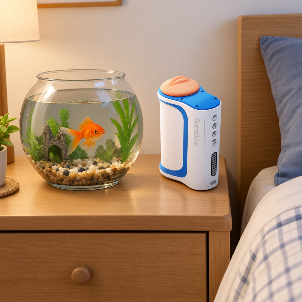 A variety of discreet wellness devices resting on a bedside table to choose your first male sex toy