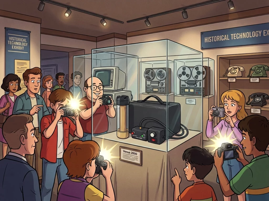 Funny cartoon of venus 2000 put into the museum of technology Funny cartoon of venus 2000 put into the museum of technology